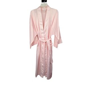 VTG Barbizon Cuddleskin Pink Embroidered Lace Nightgown & Robe Medium